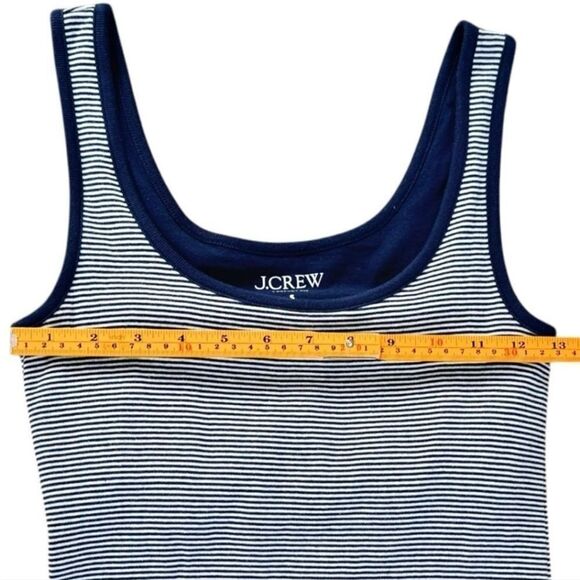 J.Crew Navy and White Striped Sleeveless Tank Top With Shelf Bra Size Small NWT - Picture 5 of 9